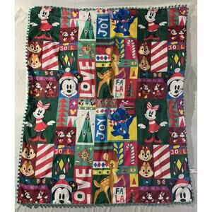 Disney Throw Blanket Christmas Holiday Mickey Minnie Stitch Chip Dale 49"x59"